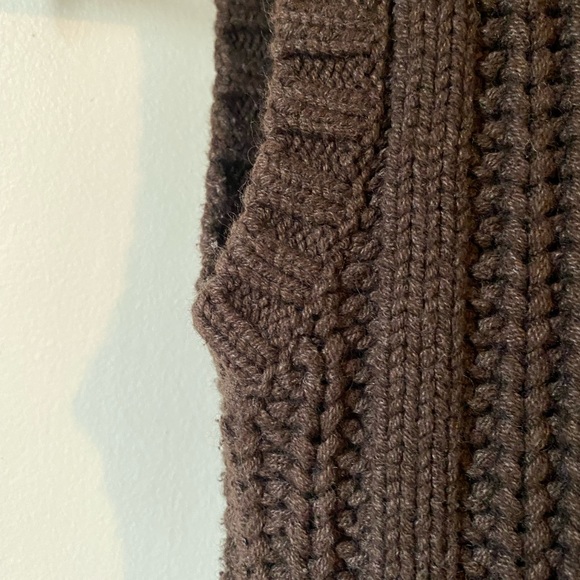 Brown Kitted Vest Buttons Medium 8/10 Sarsaparilla - Picture 7 of 9